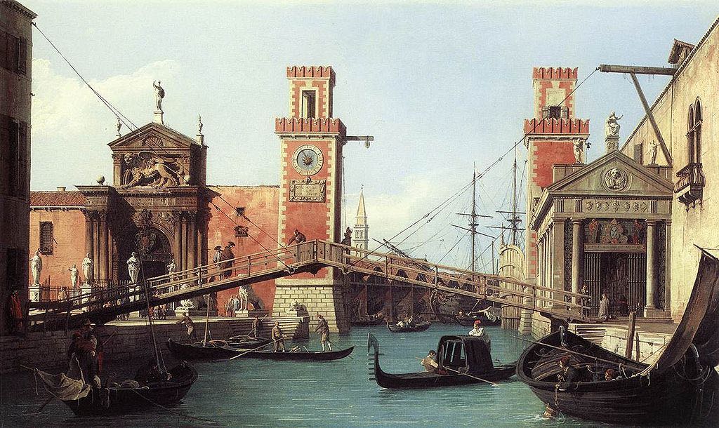 Развод мостов над каналами. Венеция.