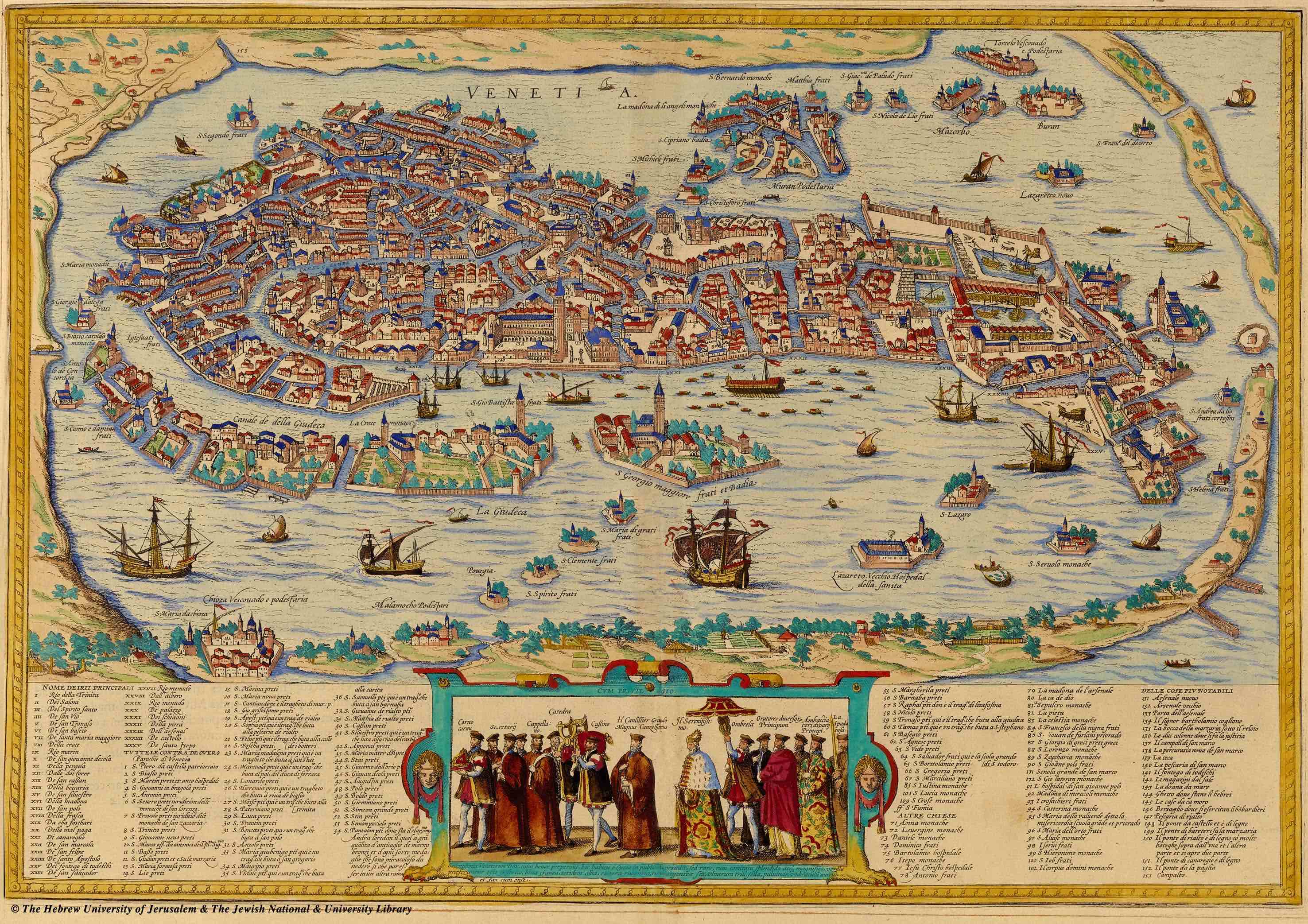 Карта Венеции. Из собрания Еврейского университета в Иерусалиме.